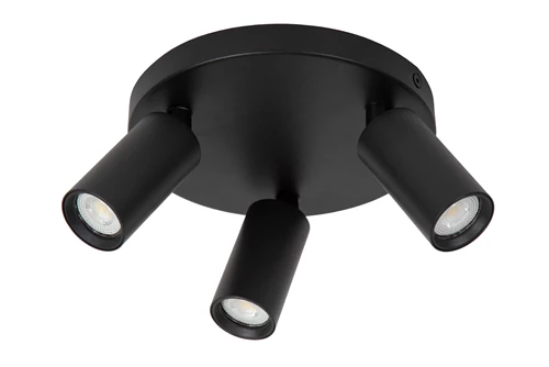 Lucide RITMO - Ceiling spotlight - Ø 18 cm - 3xGU10 (MR11) - Black - turned off